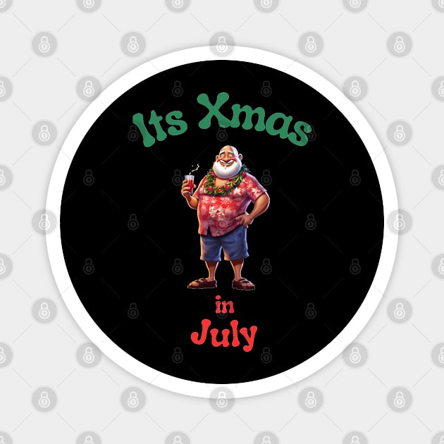 Santa Claus Christmas in July Magnet by stickercuffs